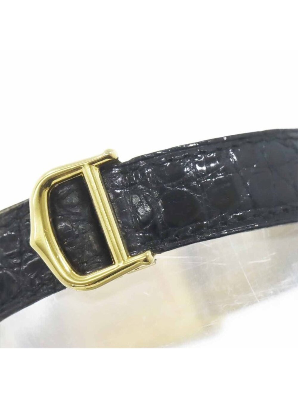 Cartier Must Tank SM Vermeil Vintage Watch Black 925 Sterling Silver Quartz - Picture 6 of 7